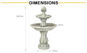Discover savings on patio & garden items & more. Amazon Com Sunnydaze 2 Tier Solar Powered Outdoor Water Fountain With Battery Backup Outdoor Garden And Patio Decor Waterfall Feature White Earth Finish 35 Inch Kitchen Dining