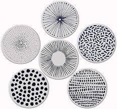 Pandoza Absorbent Coasters For Drinks Grey Lines On Large Ceramic Stone With Cork Backing Drink Spills Thirsty Absorbent Coasters Coaster Set Metal Coasters