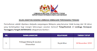 .iaitu lembaga kemajuan wilayah kedah (keda); Jawatan Kosong Lembaga Kemajuan Terengganu Tengah Ketengah
