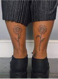 Sunflowers Back Of Calf Tattoo Back Of Calf Tattoo Calf Tattoo Tattoo Calves
