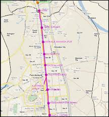 The designer of this map has made maps in a similar style for most of the big metro systems of the world: Delhi Metro Reaches Faridabad Metro Stations Other Details