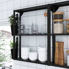Our tiny kitchen using the ikea corner sink hack came out beautiful with our 24 inch wide appliances. Enhet Corner Kitchen Anthracite Concrete Effect Ikea