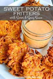 Sweet Potato Fritters Recipe Sweet Potato Fritters Sweet And Spicy Sauce Potato Fritters
