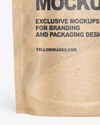 Download Kraft Paper Stand Up Pouch Mockup In Pouch Mockups On Yellow Images Object Mockups PSD Mockup Templates