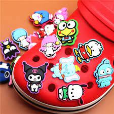 See more ideas about croc charms, shoe charms, crocs. Amazon Com 15pcs Set Pvc Cartoon Shoe Charms Keroppi Sanrio Kuromi Stitch Shoe Buckles Decorations Shoes Accessories Fit Wristband Jibz Party Kid S Gifts Clothing Shoes Jewelry