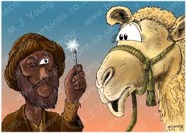 When the rich ruler first came to jesus, the man thought of himself as a pretty good guy. Bible Cartoons Matthew 19 The Rich Young Man Scene 03 Camel