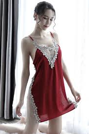 Affordable Beautiful Cute Pretty Luxurious Dark Red Nightgown Nightie Sleepwear Chemise Dress Robe For Sleeping Night Lady Ho Night Gown Dresses Night Dress