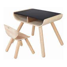 Kindertisch und 2 kinderstühle kernbuche geölt kindersitzgruppe. Kinder Tisch Stuhl Schwarz Von Plan Toys Kaufen