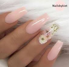 The first acrylic nails were plastic nails that were pressed on the natural nail and provided none of the benefits applying acrylic nails on your own is inadvisable and should be best left to professionals. 40 Super Fabulous Dried Flower Nail Art Designs Flower Nails Dry Flower Nails Coffin Nails Acrylic Nails Ac Nails Cute Acrylic Nails Coffin Nails Designs