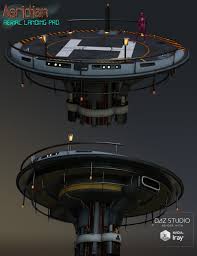 Aeridian Aerial Landing Pad Platforms 3d Models And 3d Software By Daz 3d Aerial Pad Platform