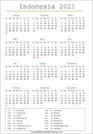 Awal pergantian tahun baru biasanya selalu di iringi dengan pergantian kalender dari tahun lama ke tahun baru. Indonesia Calendar 2021 With Holidays Free Printable Template Printable The Calendar