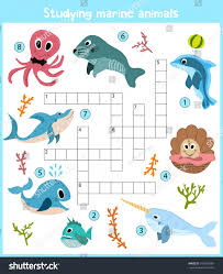 7 Sea Animals Worksheets For Kindergarten Stock Vector A Colorful Children S Cartoon Crosswor In 2020 Animal Worksheets Kindergarten Worksheets Kindergarten