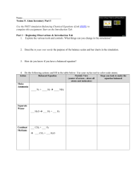 Identify the following parts of each chemical formula by circling the subscripts and drawing a. Balancing Chemical Equations Phet