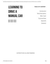 At the end, i have included some common questions about driving a stick shift and some basic tips on how to drive an automatic transmission car as well. Learning To Drive A Manual Car By Bretking3654 Issuu
