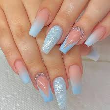 Coffin nails, dark blue coffin nails, and blue coffin nails with glitter. 36 Best Coffin Nail Designs You Should Be Rocking In 2020