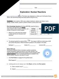 Use the gizmo to check your answers. Nuclear Reactionsse Nuclear Fission Nuclear Reaction