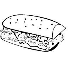 Sandwich coloring page from ready meals category. Sandwich Coloring Page Coloringcrew Com