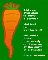 Did You Ever Stop To Taste A Carrot Not Just Eat It But Taste It You Can T Taste The Beauty And Energy Of The Earth In A Just Eat It