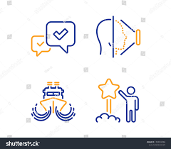 Face Id Ship And Approve Icons Simple Set Star Sign Phone Scanning Shipping Watercraft Accepted Message Launch Rating Technology Face Id Face Star Signs
