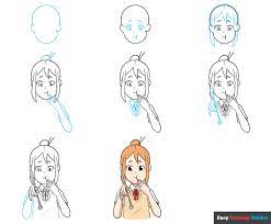 How to Draw an Anime Girl Eating - Easy Step by Step Tutorial