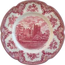 Johnson Brothers Red Transferware Dinner Plate Blarney Castle 1792 Transferware Dinner Plates Red
