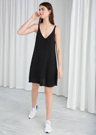 Button Up Shift Dress Black Mini Dresses Other Stories Black Shift Dress Outfit Shift Dress Shift Dress Outfit