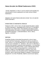 Check spelling or type a new query. Hanu Ancutei De Mihail Sadoveanu Eseu