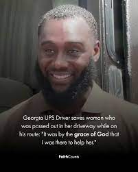 During his delivery route, UPS driver Raheem Cooper noticed a woman passed  out in her driveway and immediately jumped into action to save her. His  selfless act of kindness did not go