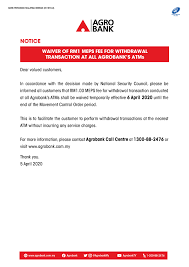 That just means however, just how important and time sensitive needing cash can be. Waiver Of Rm1 00 Meps Fee For Withdrawal Transaction At All Agrobank S Atms Agrobank