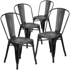 Black metal furniture legs image and description. Distressed Metal Indoor Outdoor Stackable Chair Kitchen Furniture On Sale Overstock 27389650