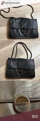 Kirna Zabete Black Adjustable Strap Reptile Bag Vegan Leather Purse Blue Crossbody Purse Animal Print Bag