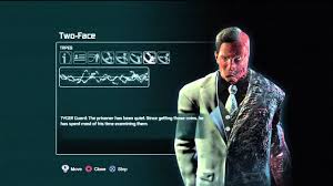 He was harvey dent, gotham city's crusading district attorney and one of the batman's closest allies, until an act of vengeance changed everything. Batman Arkham City Two Face Tapes Youtube