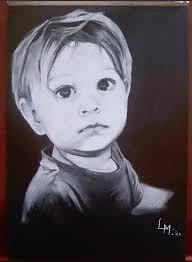 Drawing of a guy in colored pencil