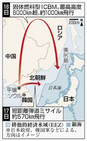 北朝鮮がＩＣＢＭ発射 固体燃料 高度６０００キロ超 ＥＥＺ外へ落下 | 沖縄タイムス＋プラス