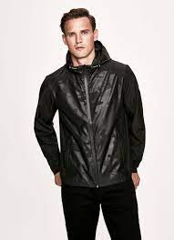 Hackett Honeycomb Print Hooded Jacket Hackett Cloth Hooded Jacket Jackets Hoods