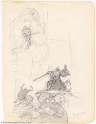 The cloaked, minimally detailed figure in the cover of the rider is surprisingly expressive, the blue color palette effectively gloomy. Frank Frazetta Original Sketches Sorcerer Undated Marvelous Lot 17591 Heritage Auctions