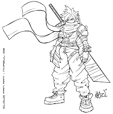 These are just some digital practice that i've done this year in 2010. Cloud Strife Line Art By Nhazul Anims On Deviantart