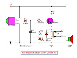 Motion Detector Alarm Circuit With Pir Sensor Simple And Cheap Motion Detector Electrical Circuit Diagram Circuit Projects