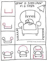 learn to draw a sofa chair in 6 easy steps easy drawings drawing for kids drawings