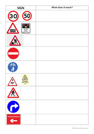 Safety Signs Worksheets For Kindergarten Road Signs Worksheet English Esl Worksheets Kindergarten Worksheets Kindergarten Worksheets Printable Worksheets Free