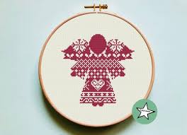 Design may be copied, stitched and used in class but may not be sold. Christmas Cross Stitch Pattern Christmas Angel Nordic Angel Etsy Cross Stitch Patterns Christmas Christmas Cross Stitch Christmas Cross Stitch Pattern