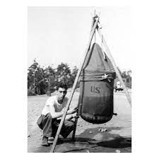 A canvas water bag used especially for supplying troops. 36 Gallon Water Storage Sterilization Bag Lyster Bag Genuine Us Military Mcguire Army Navy