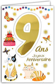 Coupe de garçon de 9 ans. 69 2109 Carte Joyeux Anniversaire 9 Ans Enfant Garcon Fille Chat Oiseaux Cadeaux Amazon Fr Fournitures De Bureau
