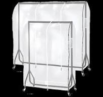 6FT Clear Clothes Rail Cover with Zip