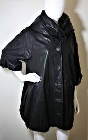 Genuine Lambskin Leather 3 4 Sleeve Oversized Jacket Shawl Collar Swing Coat Northbeach Swingcoat Casual Clothes Swing Coats Coat Outfits
