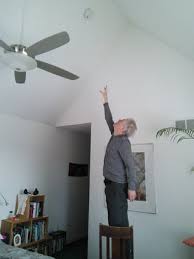 Smoke detector spacing distance effective by the air movement speed, so we have another factor depend on the air movement you can find this factors on nfpa 72 edition 2013 table 17.7.6.3.3.2 # table smoke detector spacing based on air movement. Reach A Smoke Alarm In A Cathedral Ceiling With An Alarm Arm Version 1 8 Steps With Pictures Instructables