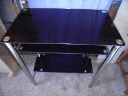 Black computer desk study home office desk with drawers, 46 writing desk with storage glass desktop, small modern simple desk table for student pc laptop notebook, metal frame 4.5 out of 5 stars 196 $149.99 $ 149. Black Glass Computer Table Sedgley Wolverhampton