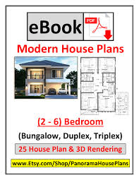 House plans 6×6 with one bedrooms flat roof: V 387 Modern House Plans Ebook In Pdf File Bungalow Duplex Triplex With 2 6 Bedroom