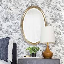 This abbate accent mirror features a minimal metal floating frame, which creates a sleek look in your home. Marley Forrest Medium Oval Silver With Gold Inset Beveled Glass Classic Mirror 32 In H X 22 In W 2153 The Home Depot