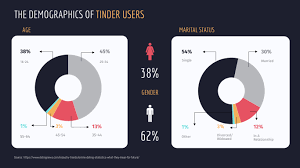 demographics of tinder users pie chart template visme